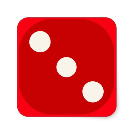Red Dice Die Roll Three Square