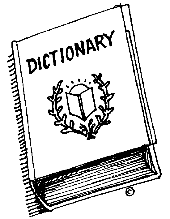Dictionary clipart black and white