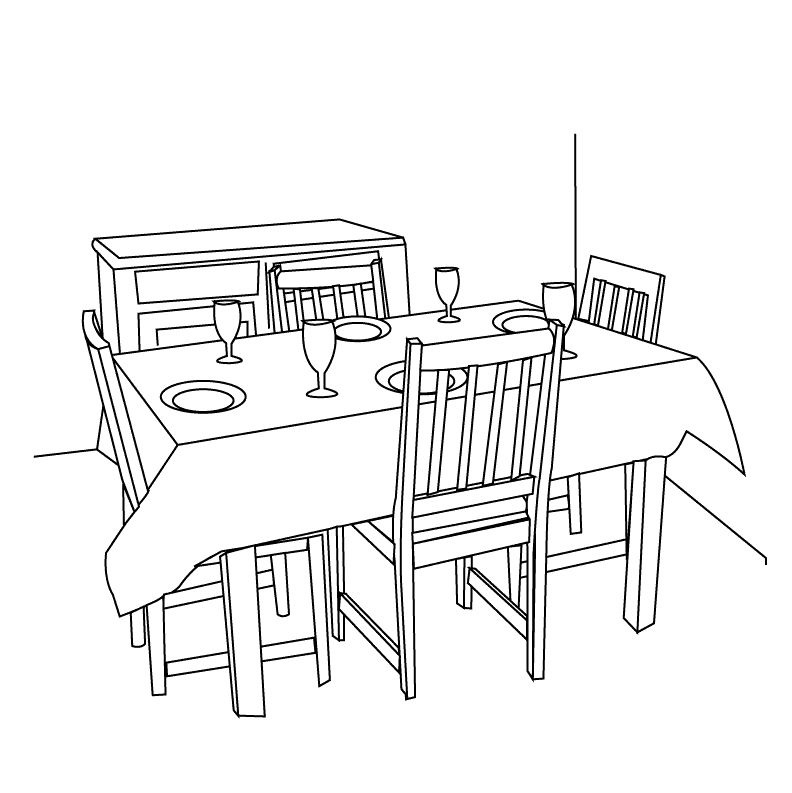 Dining Table Clipart Black And White Hd Letters, End Modrest