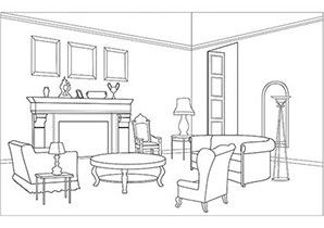 dining room clipart coloring