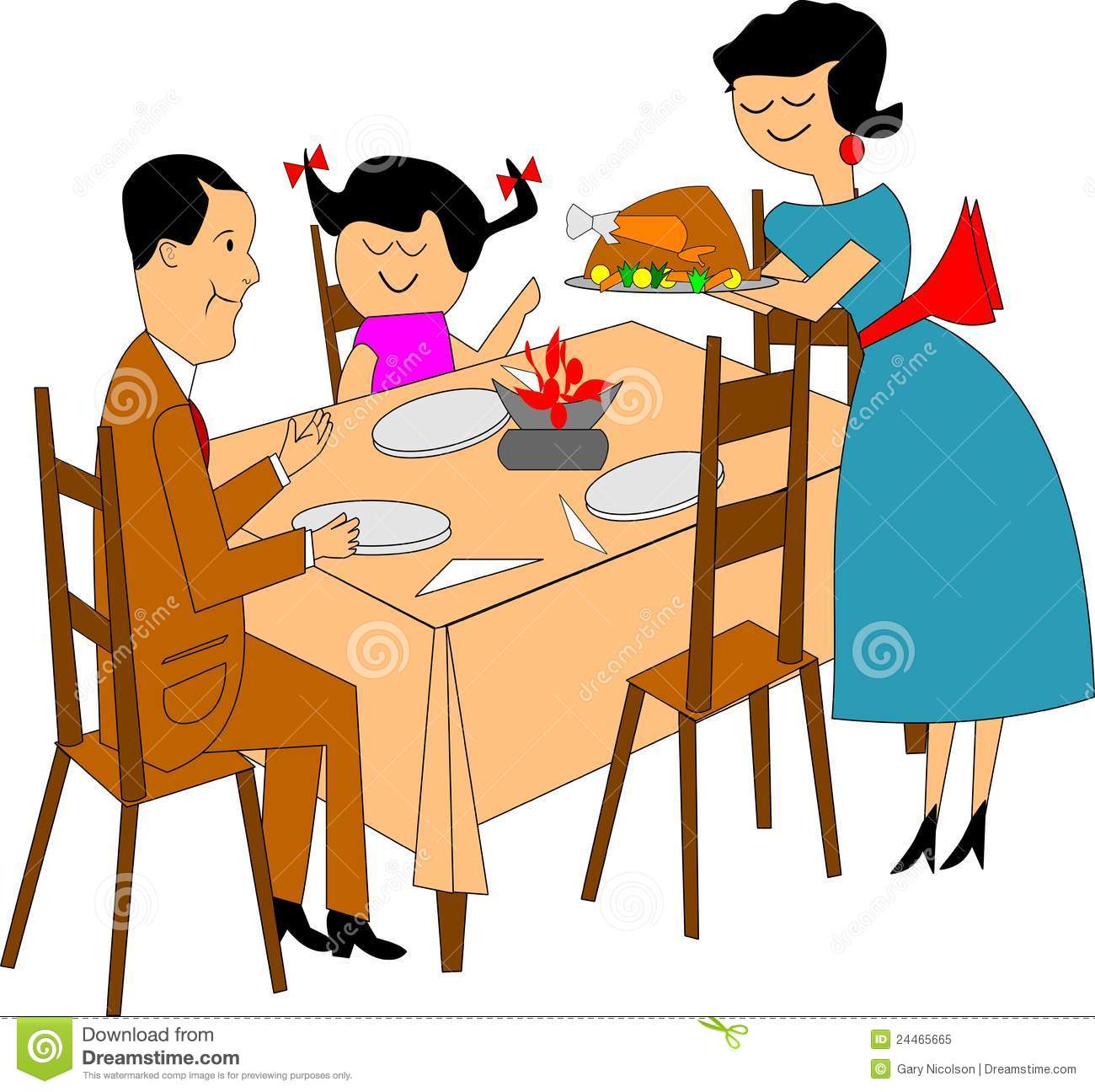 Dining table clipart.