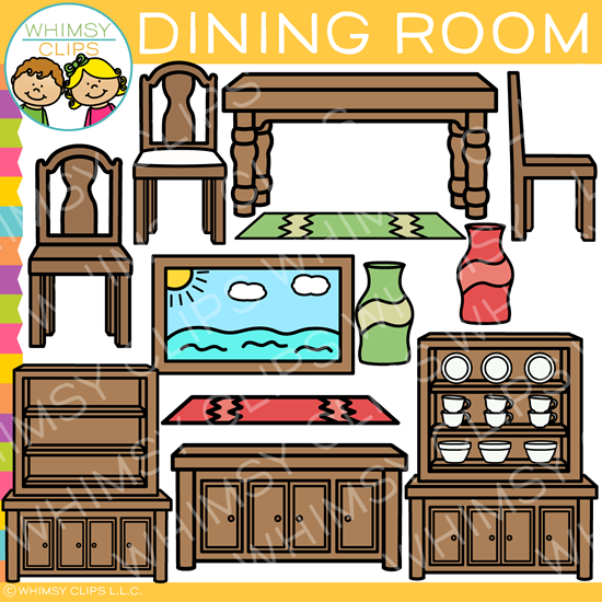 Pieces of a Dining Room Clip Art