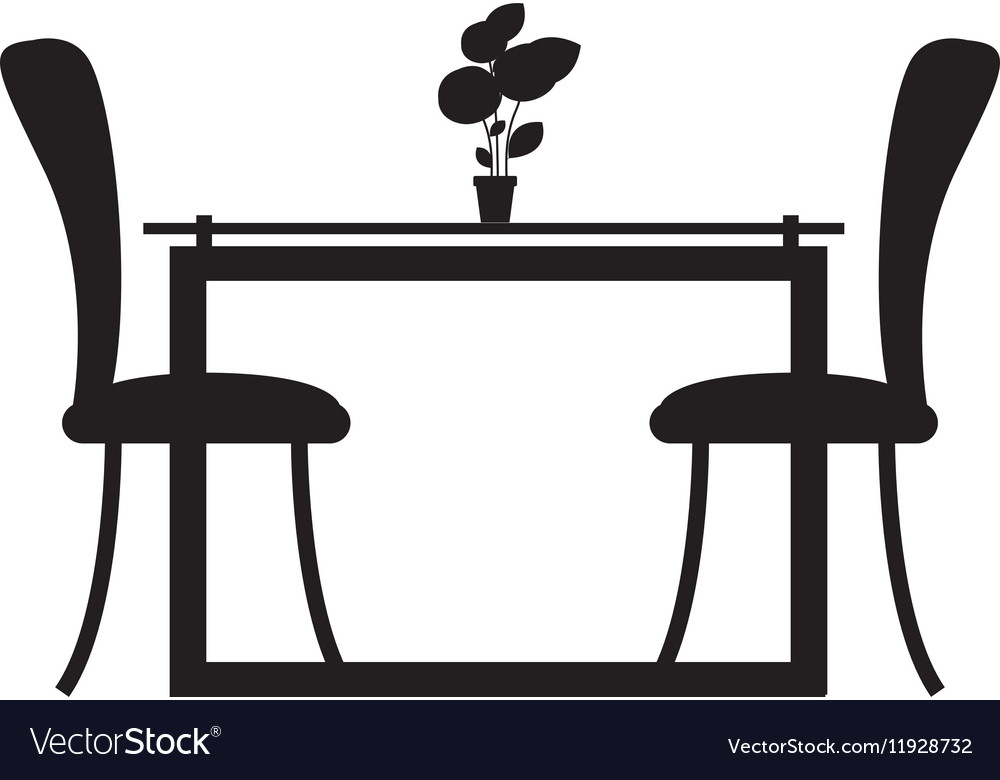Monochrome silhouette dining.