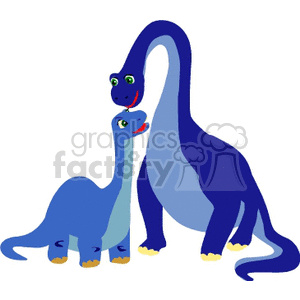 Two blue dinosaurs clipart