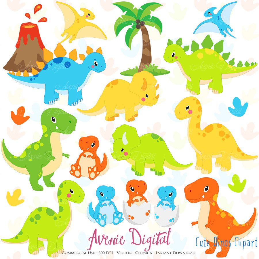 Cute Dinos Clipart