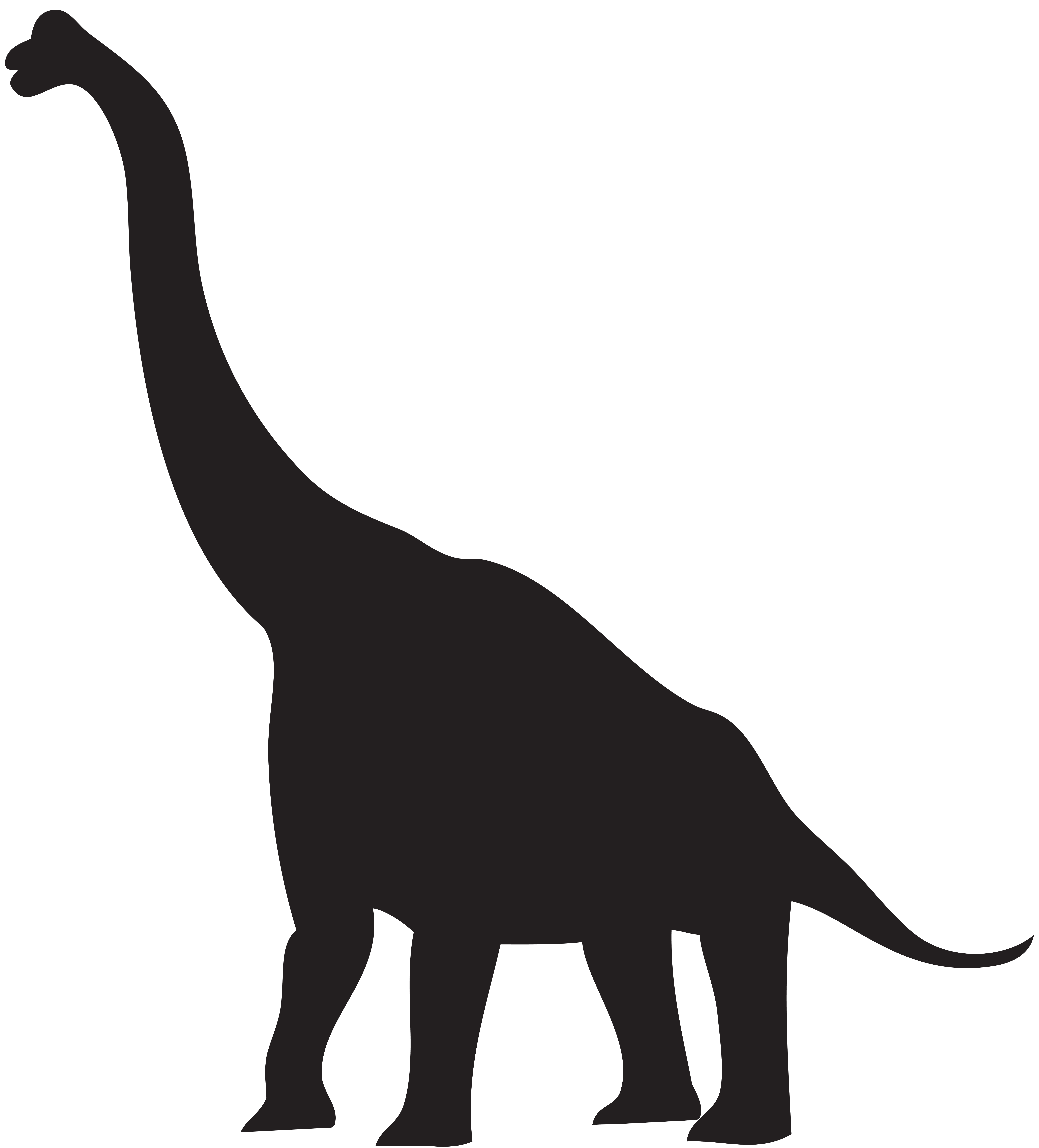Dinosaur Silhouette PNG Clip Art Image