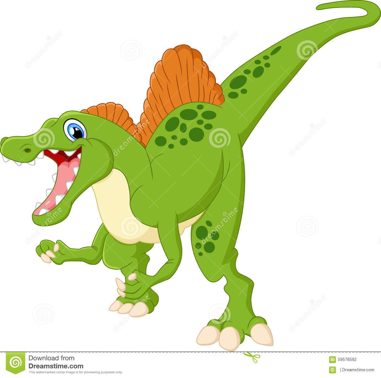 Dinosaur Spinosaurus Cartoon Illustration Stock Vector