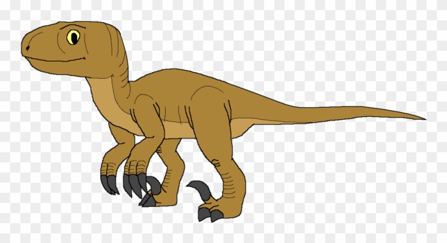 Cartoon velociraptor dinosaur.