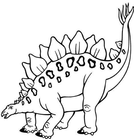 Stegosaurus Black and White Clipart