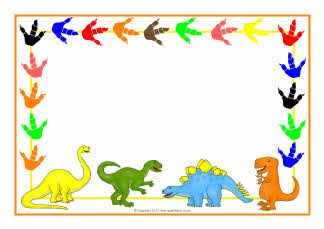Dinosaurthemed page borders.
