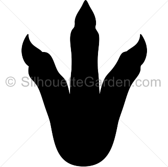 Dinosaur footprint silhouette.
