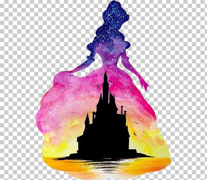 Aurora Belle Ariel Disney Princess Watercolor Painting PNG