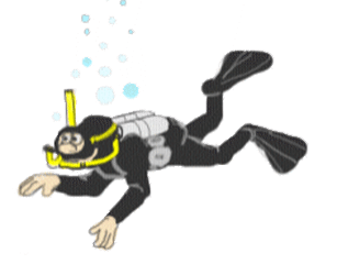 Diver animated clipart.