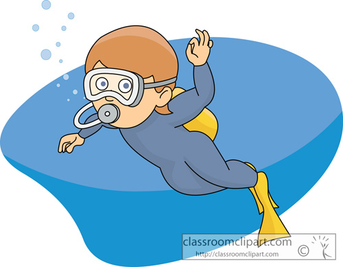 Free diver cartoon.