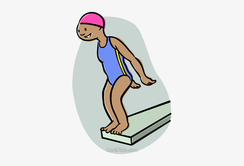 Girl On A Diving Board Royalty Free Vector Clip Art