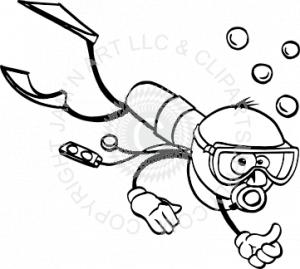 diver clipart drawing