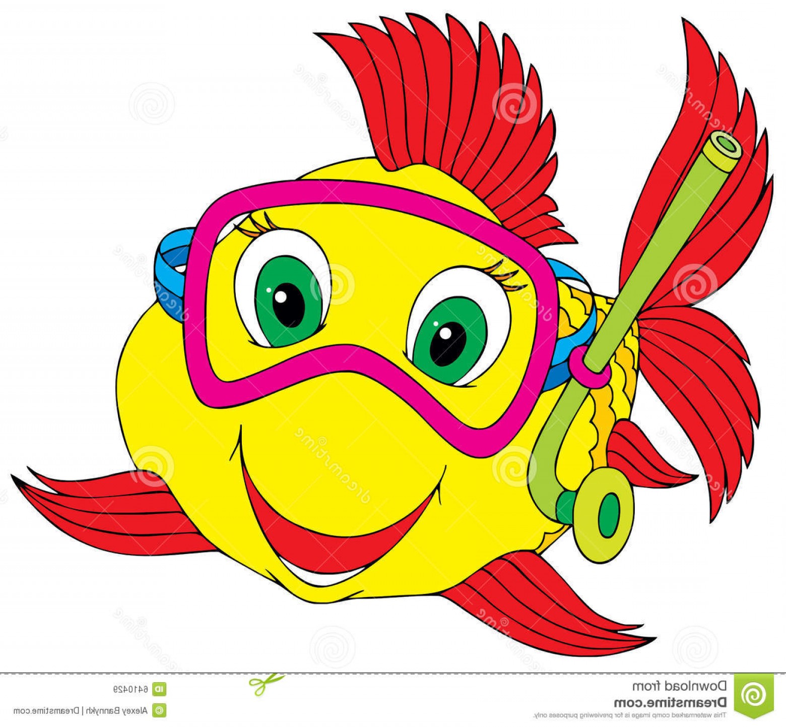 diver clipart fish