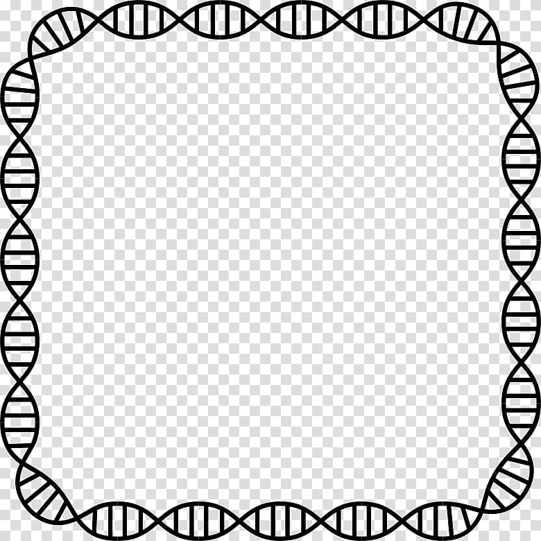 Black spiral border frame, Nucleic acid double helix DNA