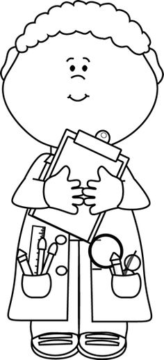 doctor clipart black and white boy