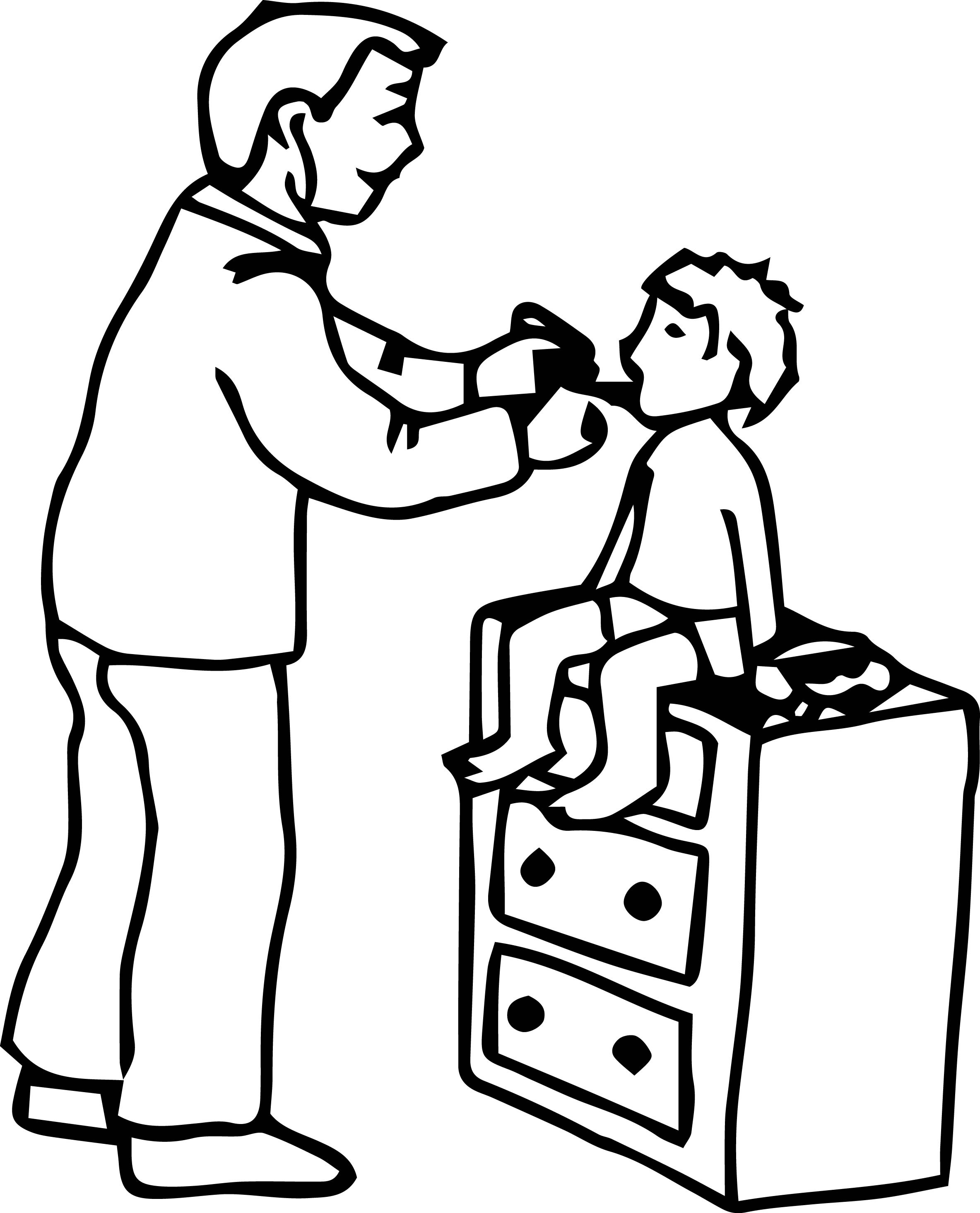 Kid doctor clipart black and white
