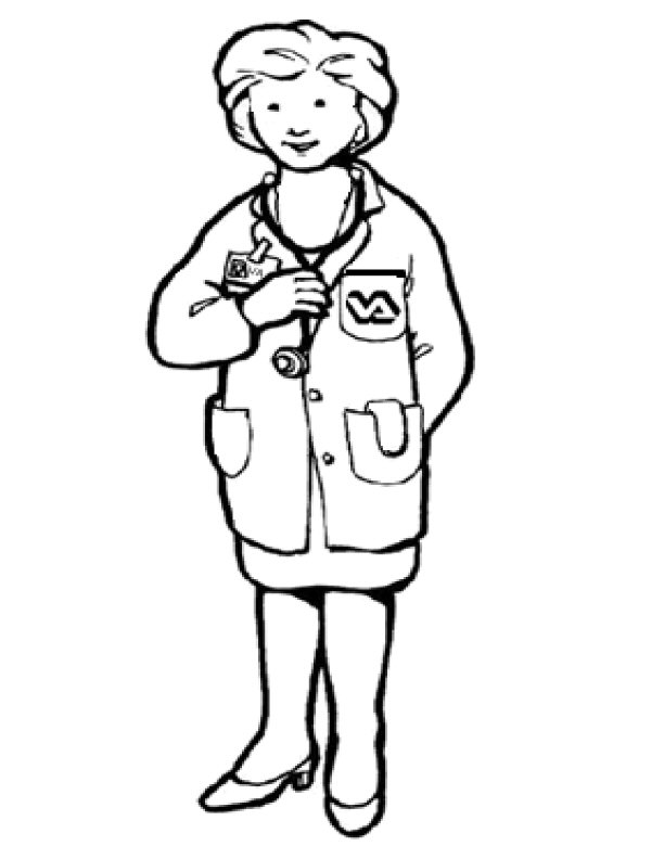 doctor clipart black and white coloring