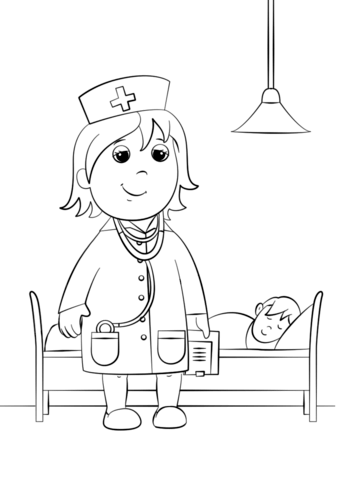 Woman Doctor coloring page