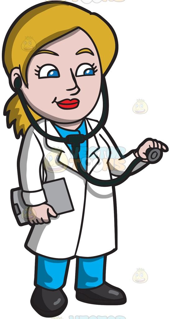Female doctor using.