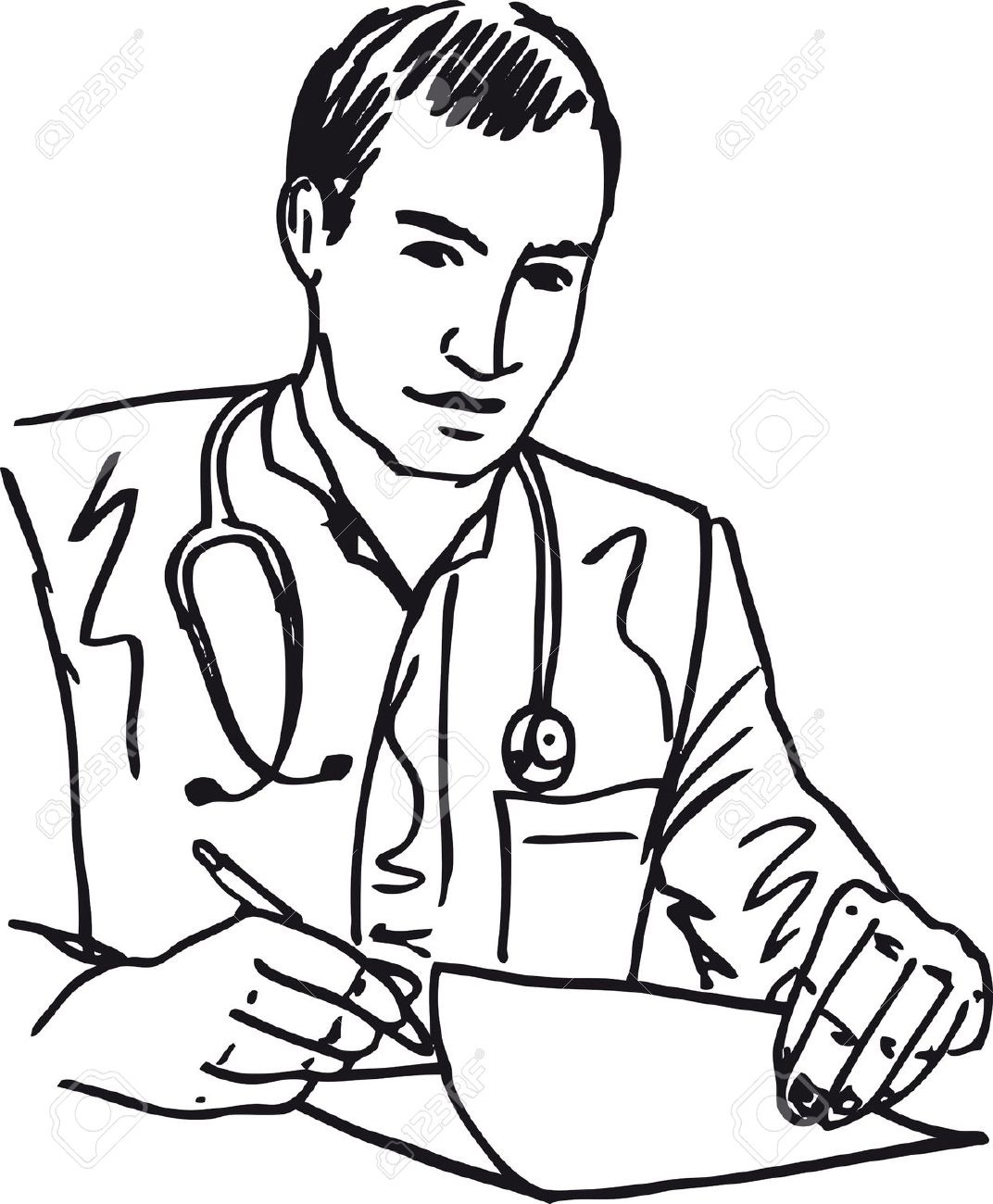 Clipart Of Doctor Black And White