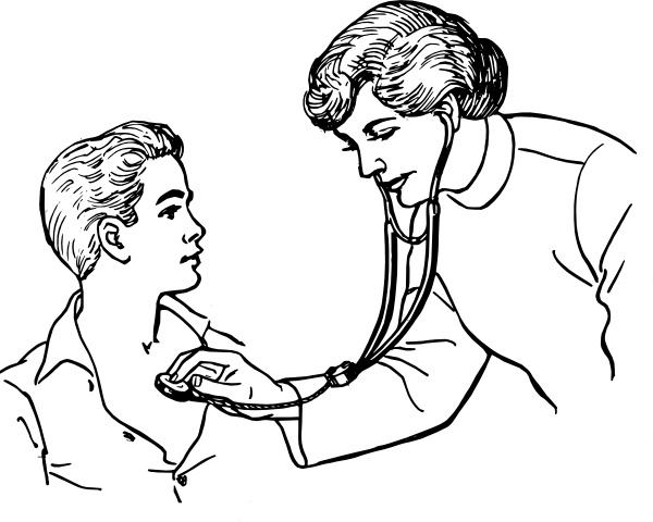 Doctor Examining A Patient clip art Free vector in Open