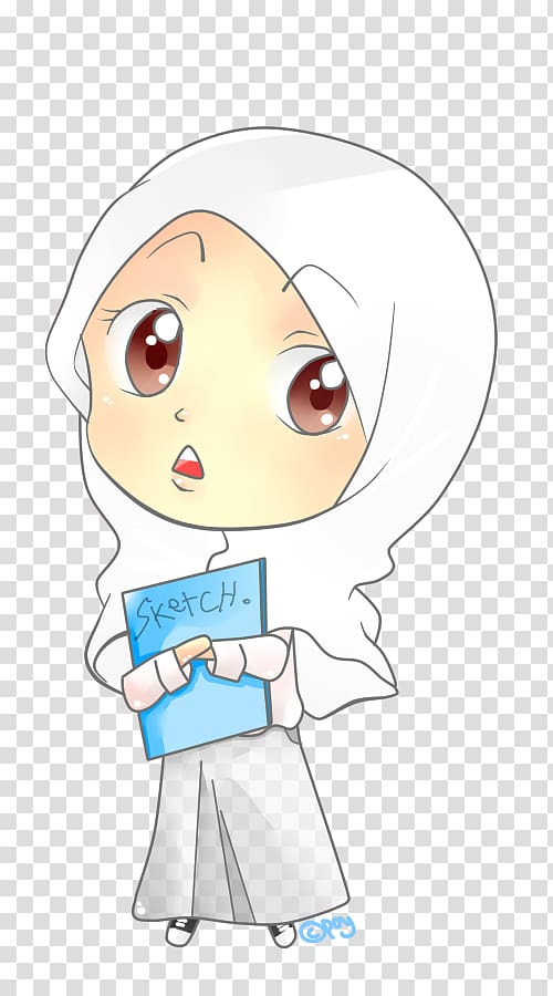 Chibi hijab muslim.