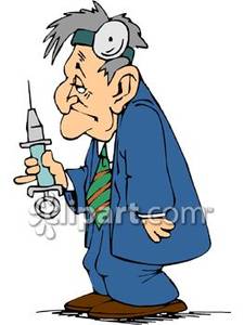 Old Doctor Holding a Syringe
