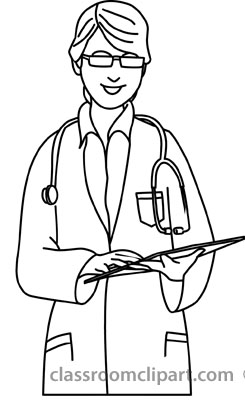 Black and white doctor clipart
