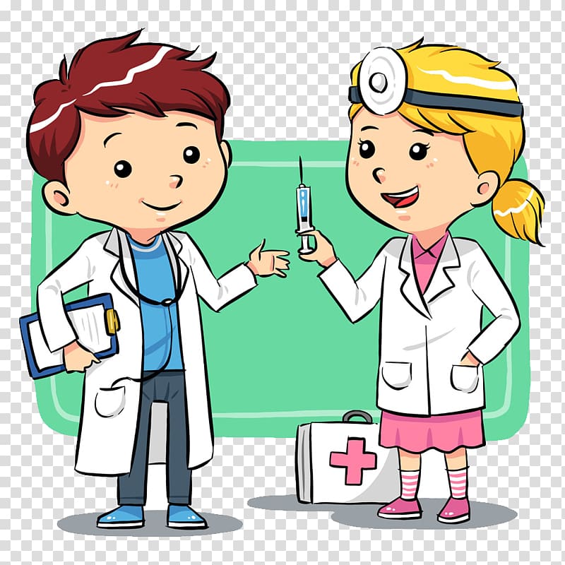 Cartoon physician doctor.