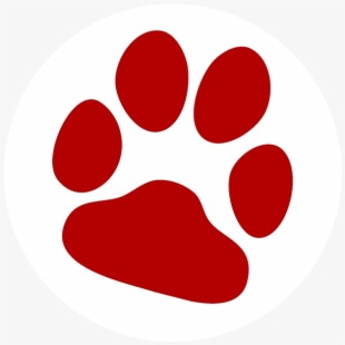 Paw clipart red.