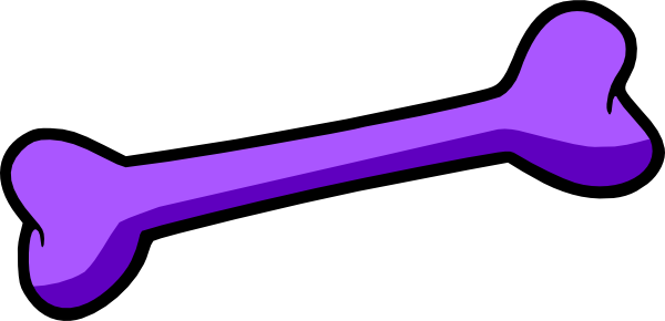 Purple dog bone clip art at vector clip art