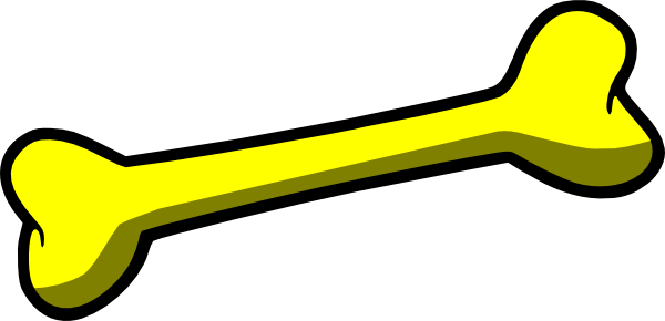 Yellow dog bone clip art at vector clip art
