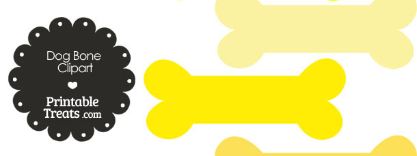 Dog Bone Clipart in Shades of Yellow