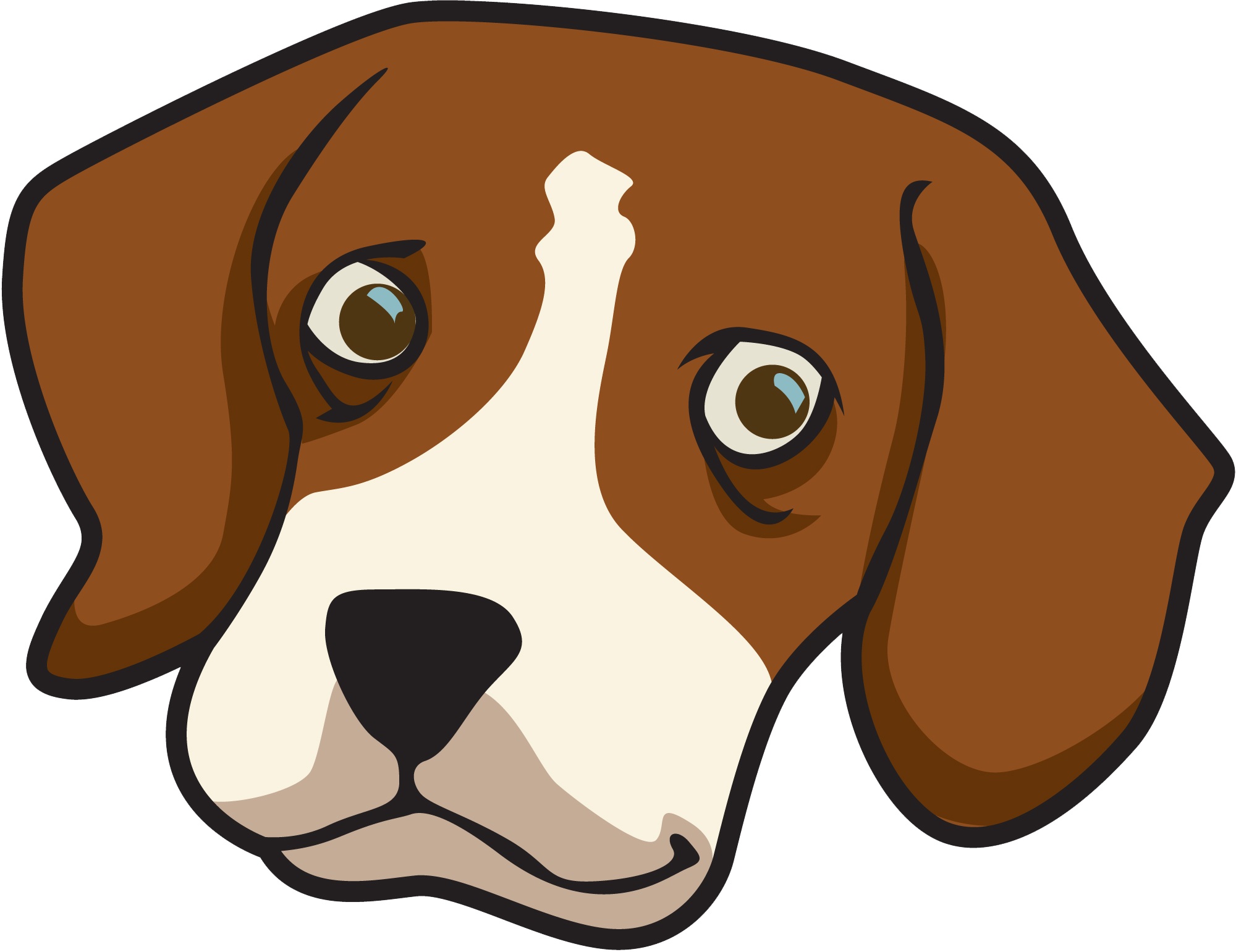 Dog Face Clipart Clipart Images Black and White