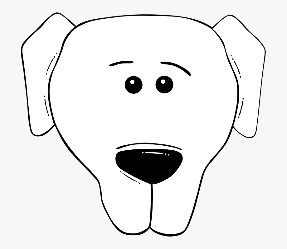 dog clipart black and white face
