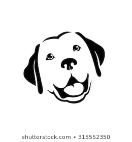 Dog face clipart black and white