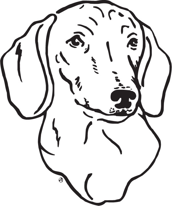 dog clipart black and white face