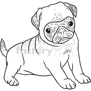 Pug puppy vector RF clip art images clipart