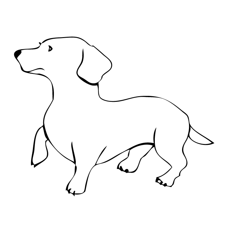dog clipart black and white small