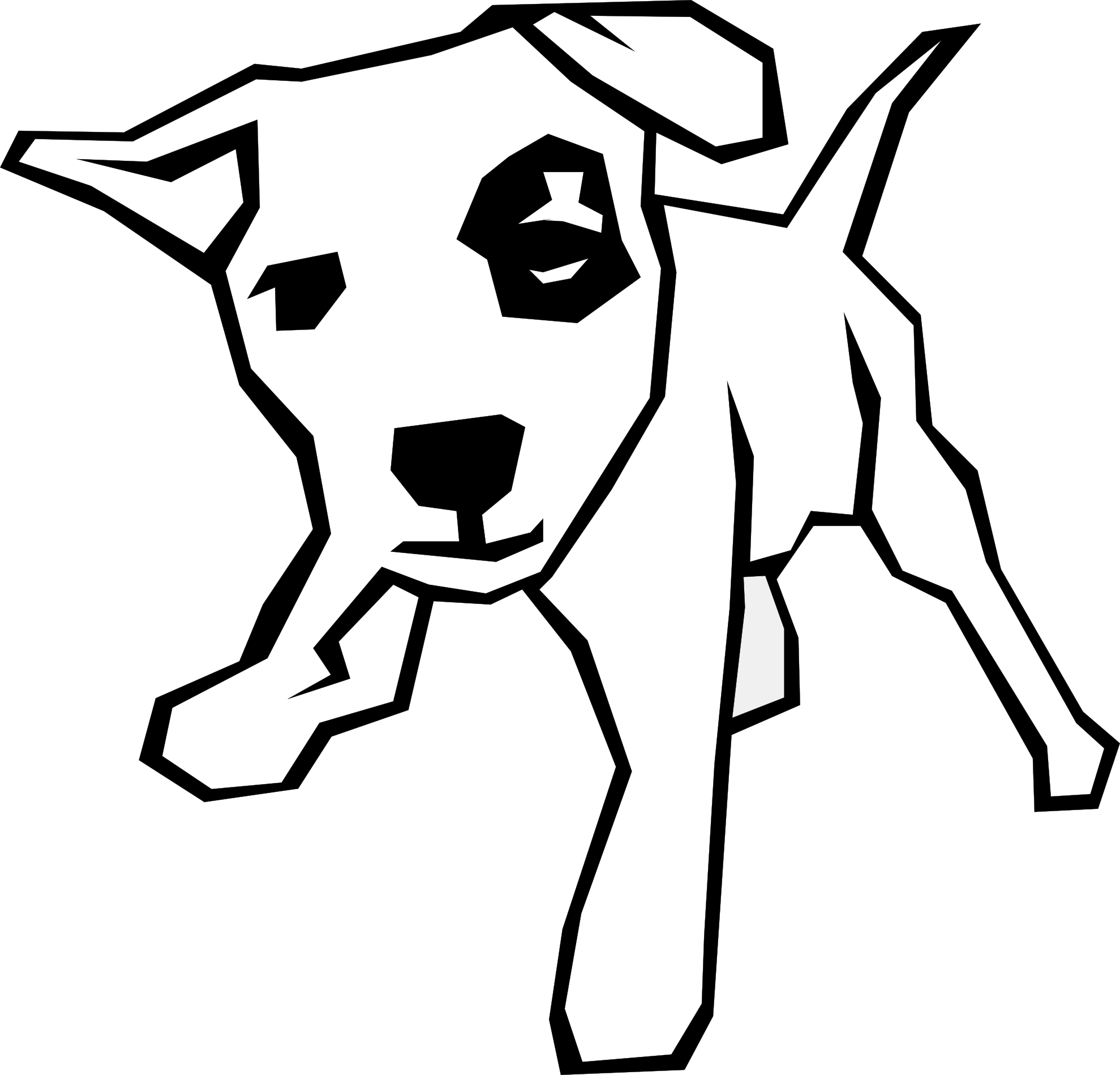 dog clipart black and white vector