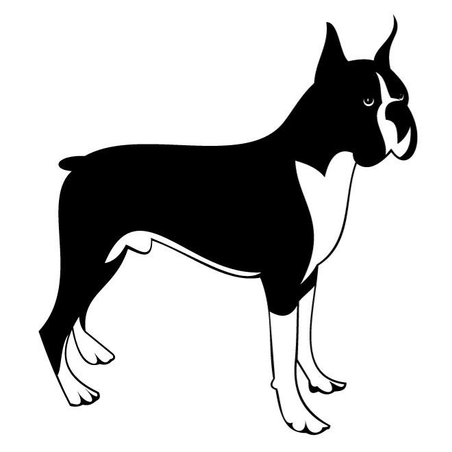 BOXER DOG VECTOR CLIP ART