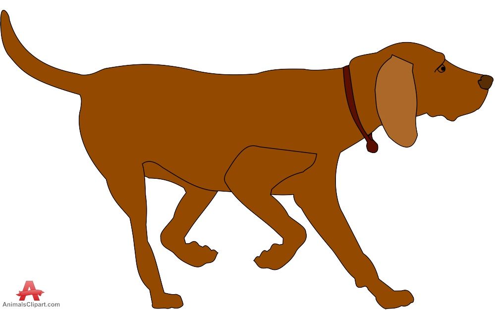 Running brown dog clip art