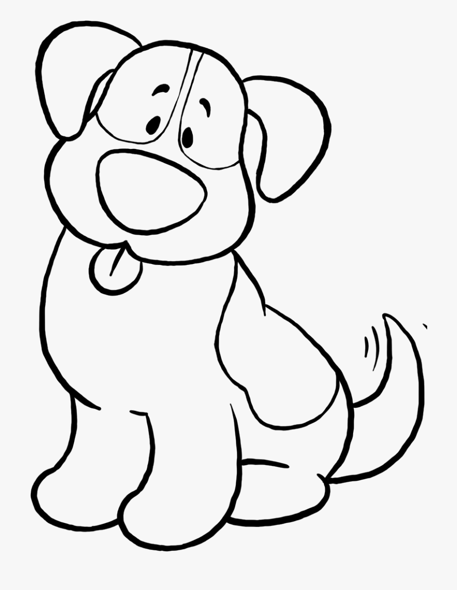 Dog Simple Coloring Page, Printable Dog Simple Coloring