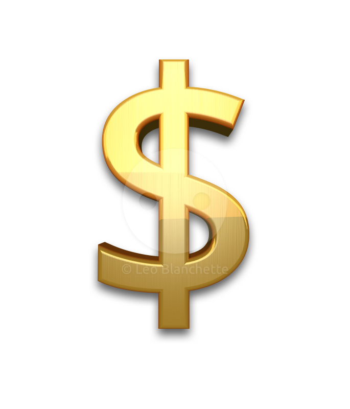 Gold dollar sign clipart image