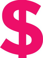 dollar sign clipart pink