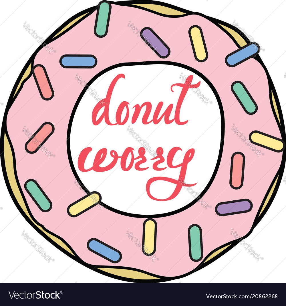 Donut clipart with donut worry text